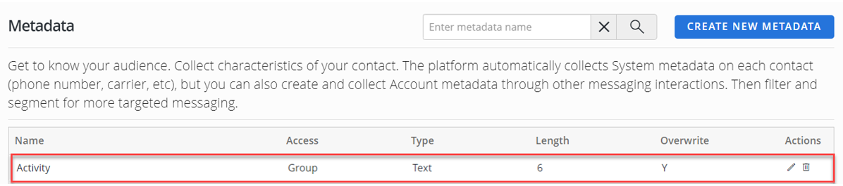 added metadata